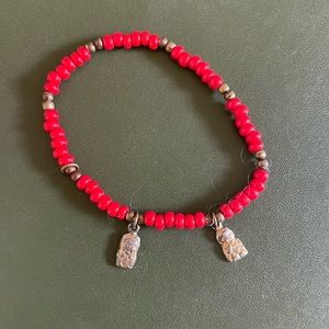 GORGEOUS RED STACKING BEADED BRACELET
